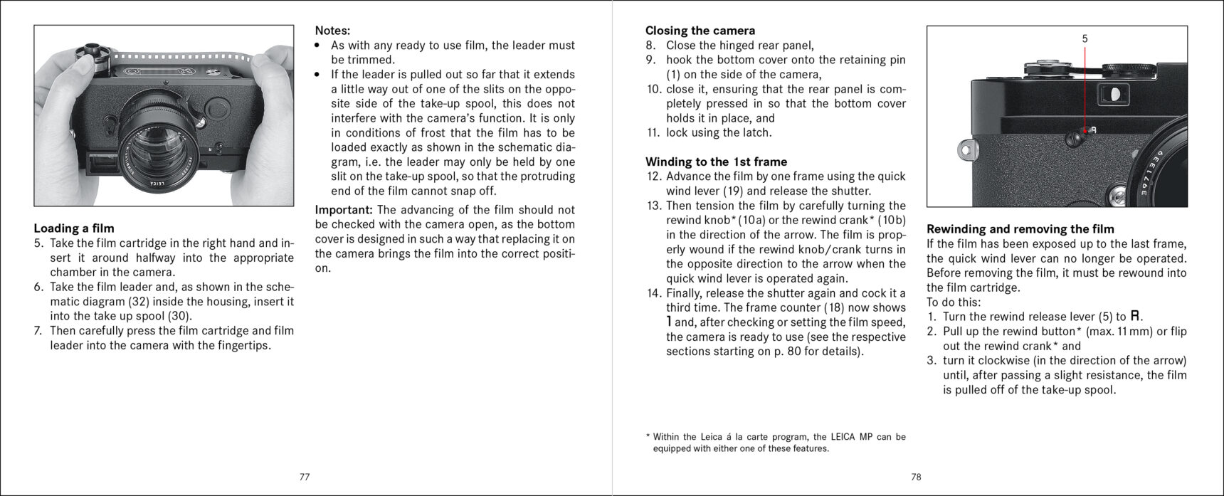 Leica MP Manual - How To Load Film In A Leica M