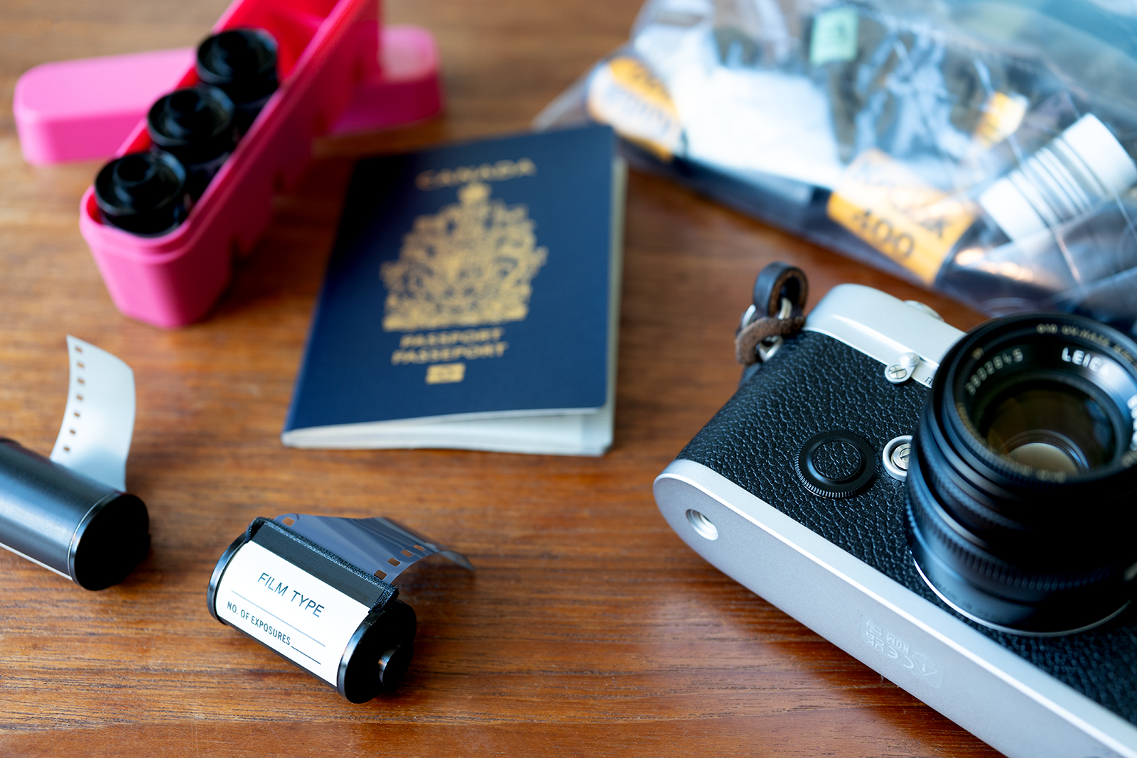 Travelling with film.